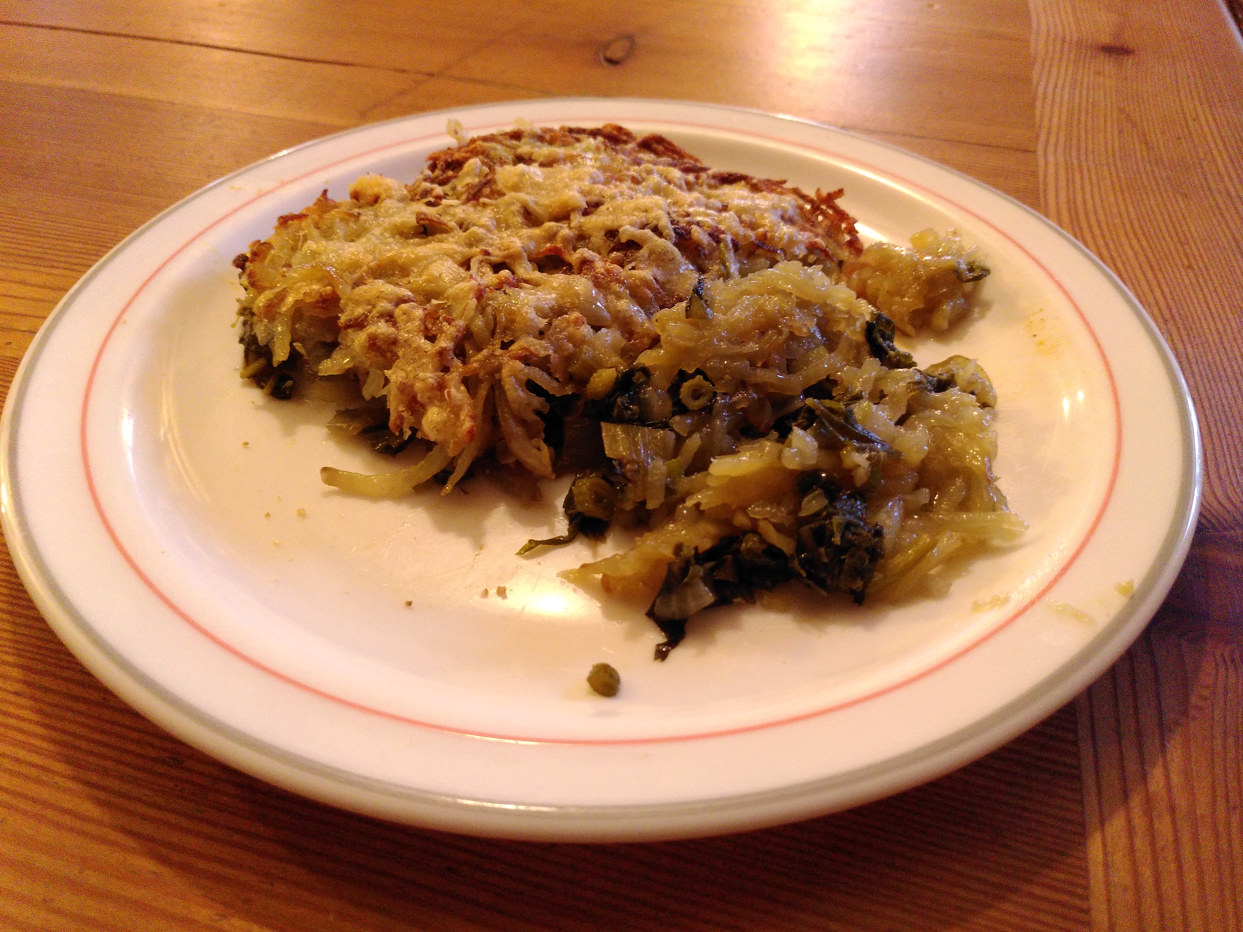 Rösti de berce, amaranthe et cirse potager